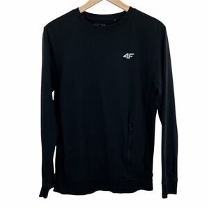 4F Black Crewneck Cotton Blend Long Sleeve Sweatshirt Men's Size Medium M